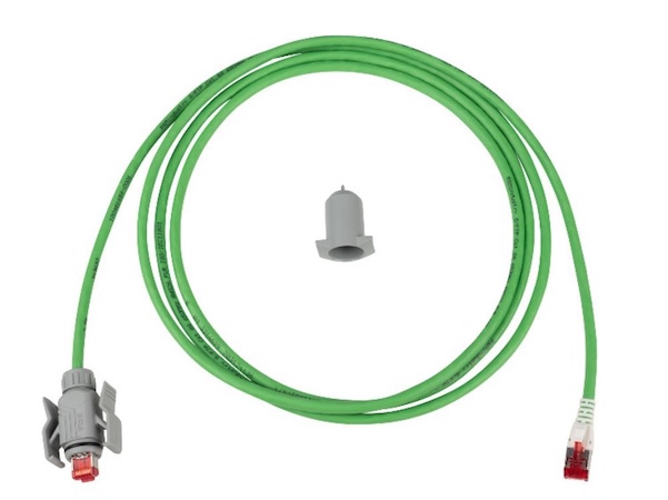 Коммутационный шнур промышленный R&M RJ-45 Cat. 6a S/FTP, PUR, IP67 односторонний