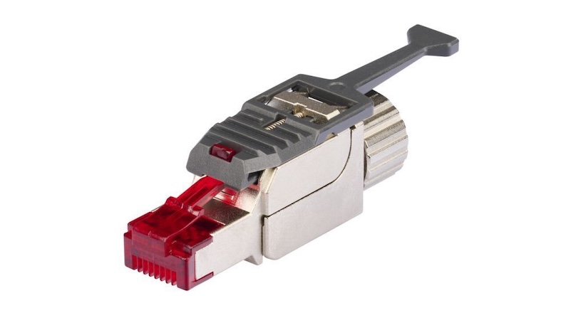Многоразовый коннектор R&M RJ-45 EL Cat.6a, Slim, металлический кожух