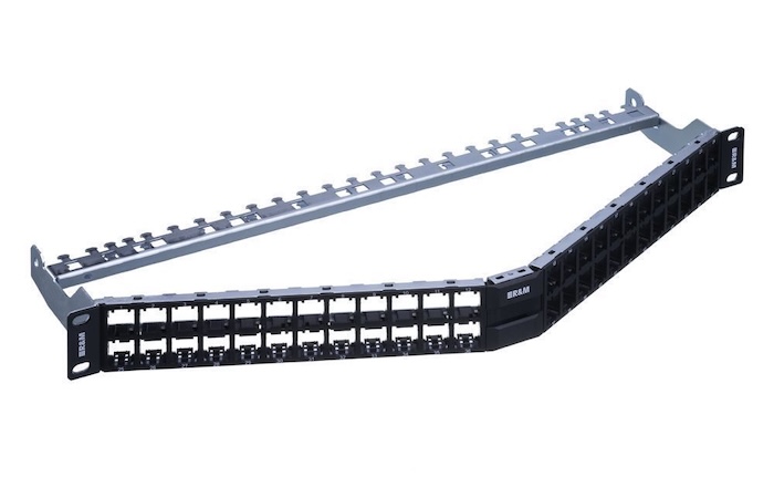 Коммутационная панель R&M HD ELISO 19" 1U 48xRJ45 без экрана, угловая, черная, пустая