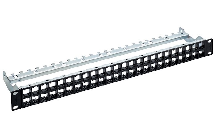 Коммутационная панель R&M HD ELISO 19" 1U 48xRJ45 без экрана, черная, пустая