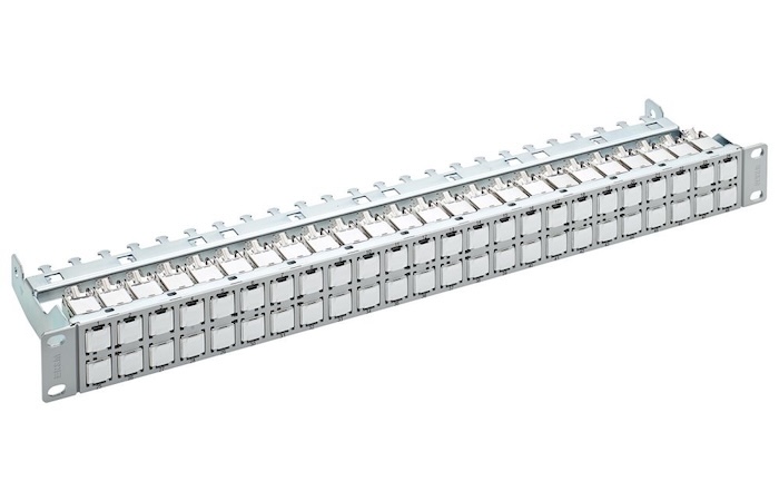 Коммутационная панель R&M HD ELISO 19" 1U 48xRJ45 с экраном, серая, укомплектованная модулями Cat.6A EL